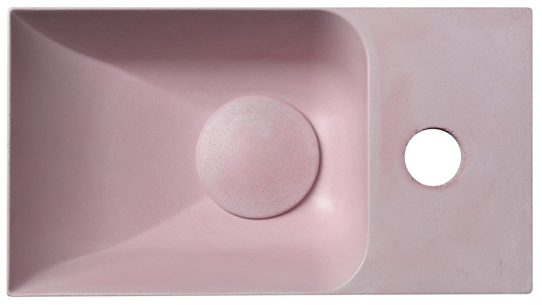 Sapho Piccolino fontein beton kraangat rechts 31x17cm roze