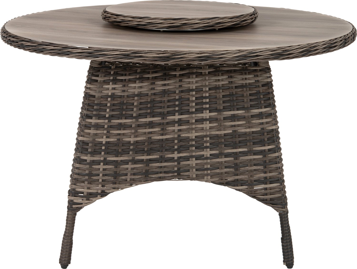 Intratuin verstelbare 4-zits diningset Lima wicker bruin / grijs