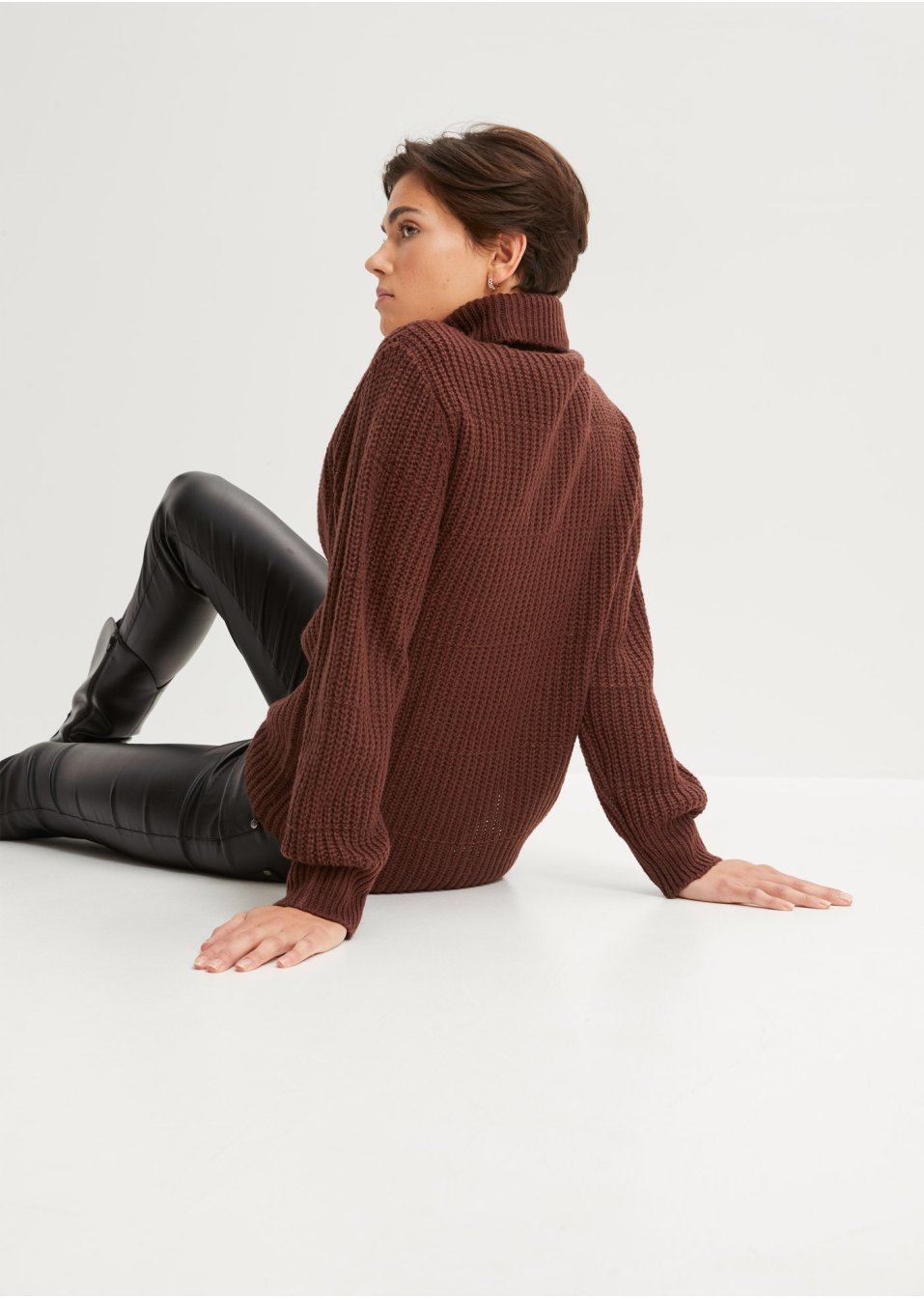 Pull en maille à col roulé