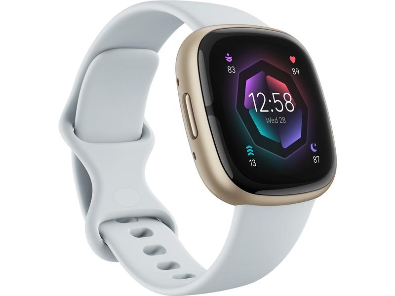 Fitbit Sense 2 Smartwatch Hellblau/Gold GPS-Sportuhr
