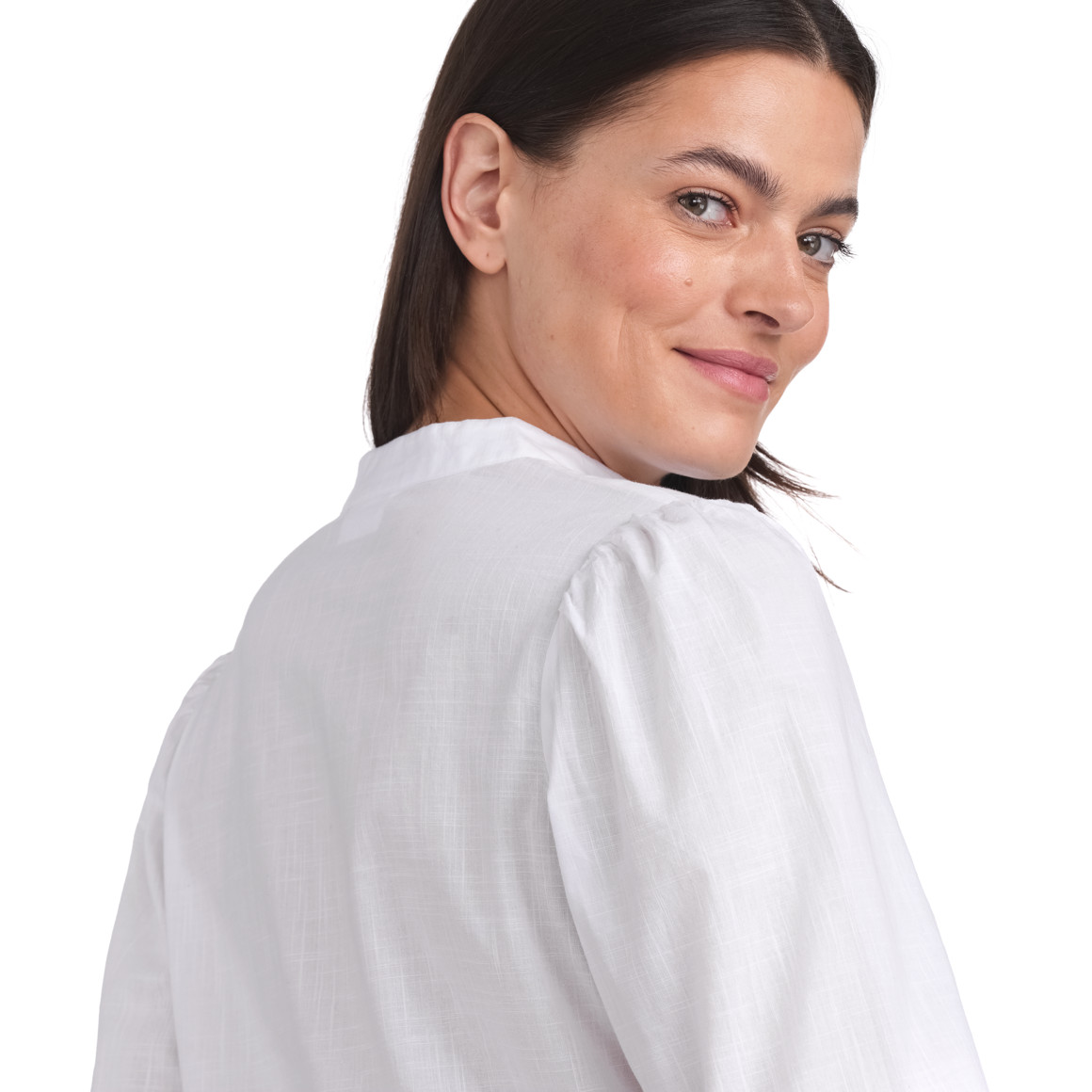 Gina Benotti Damen Bluse in Unifarben weiss