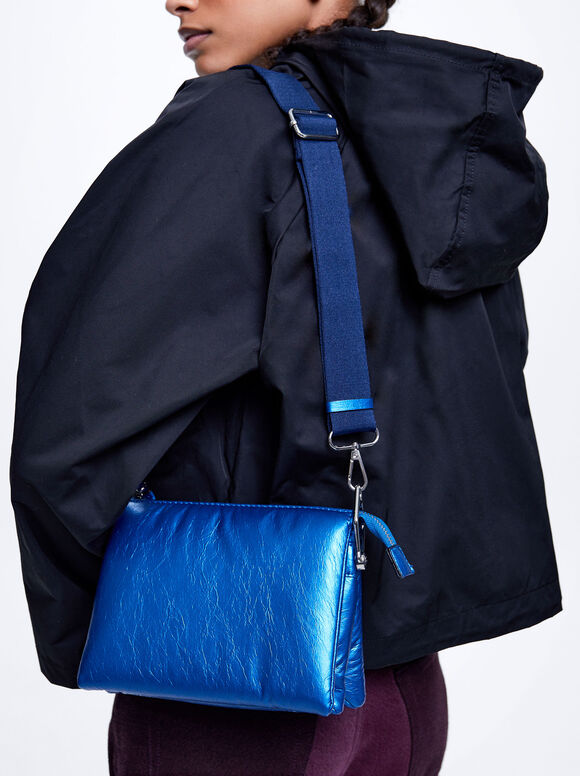 Bolsa transversal metálica - Azul