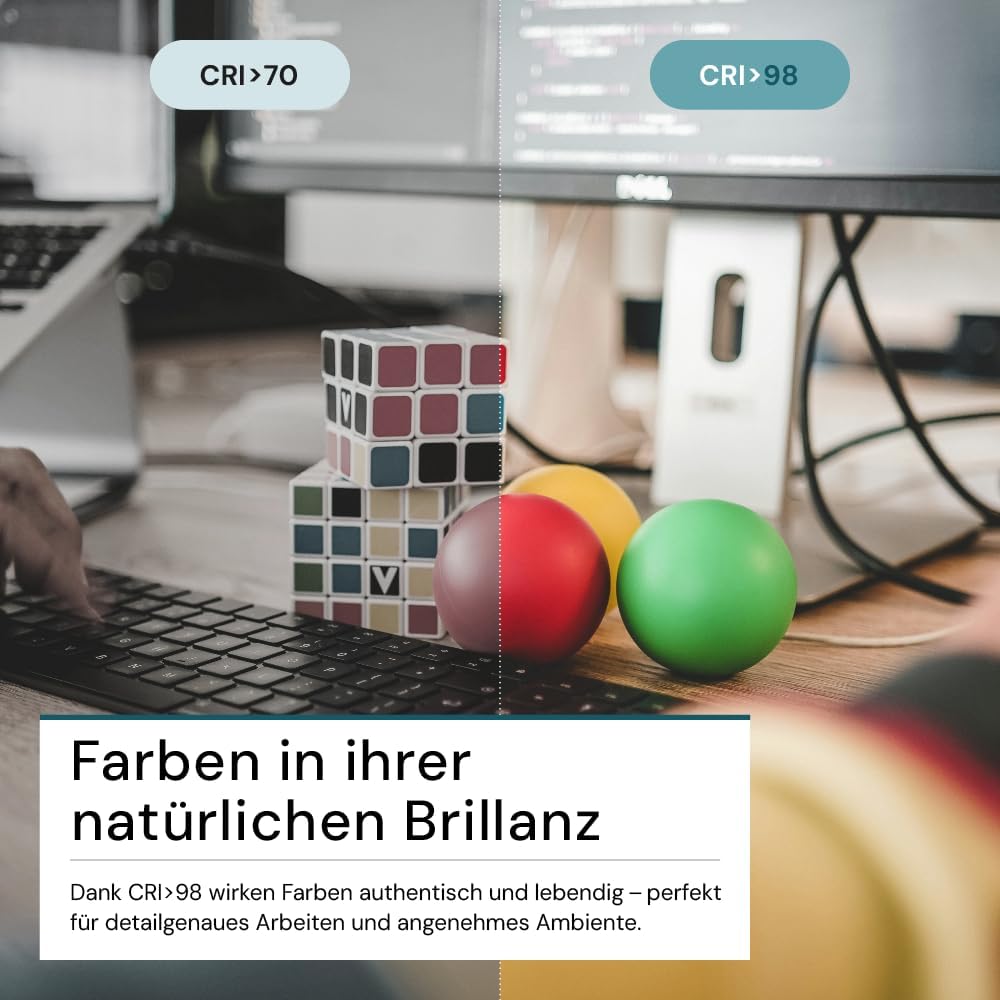 LUXULA LED Büro Stehleuchte, dimmbar, CRI>98 Vollspektrum, UGR