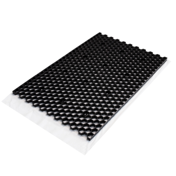 Grindrooster zwart kunststof met worteldoek 120x79 cm, dikte 3cm