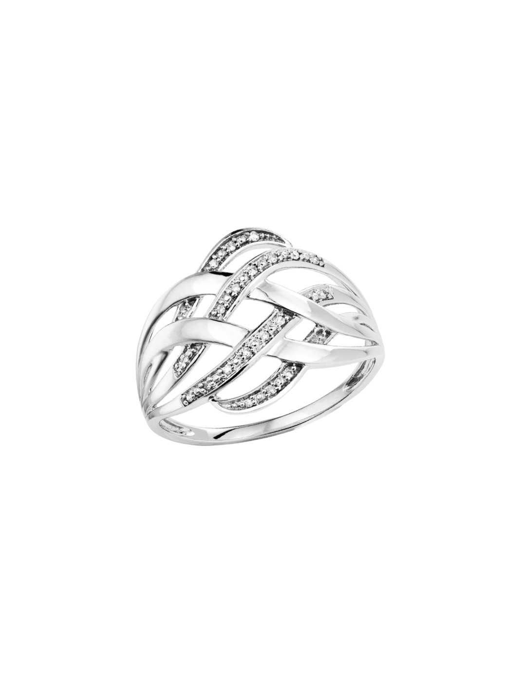 Durchbrochener Damenring mit 19 Diamanten