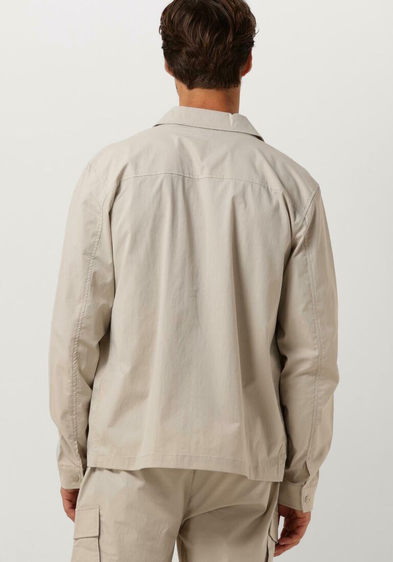PURE PATH zand pure path overshirt shirt with front zipper and chest pockets