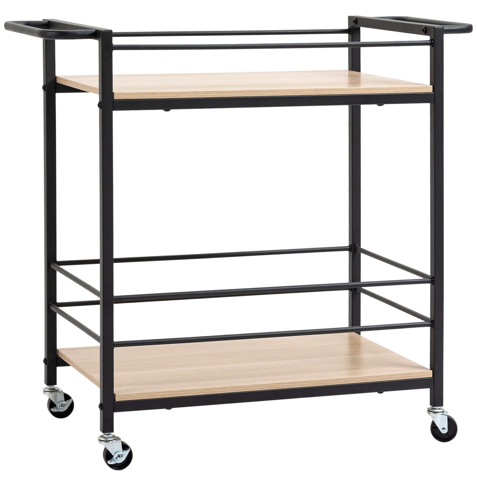 HOMCOM Küchenwagen mit Rollen natur 82L x 40B x 75H cm