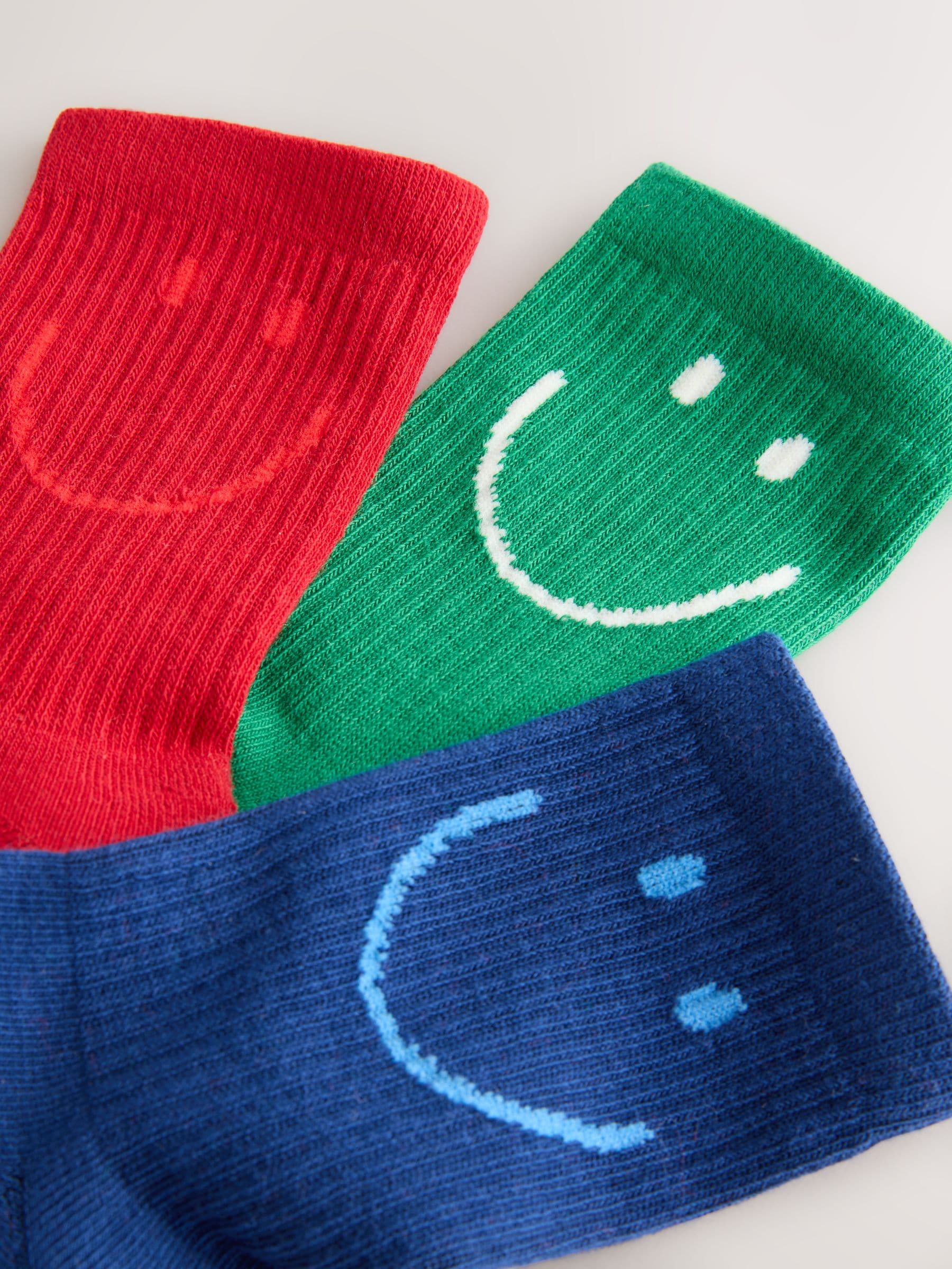 Rood, groen en blauw - 3 Paar enkelsokken met verzachte zool en hoog katoengehalte