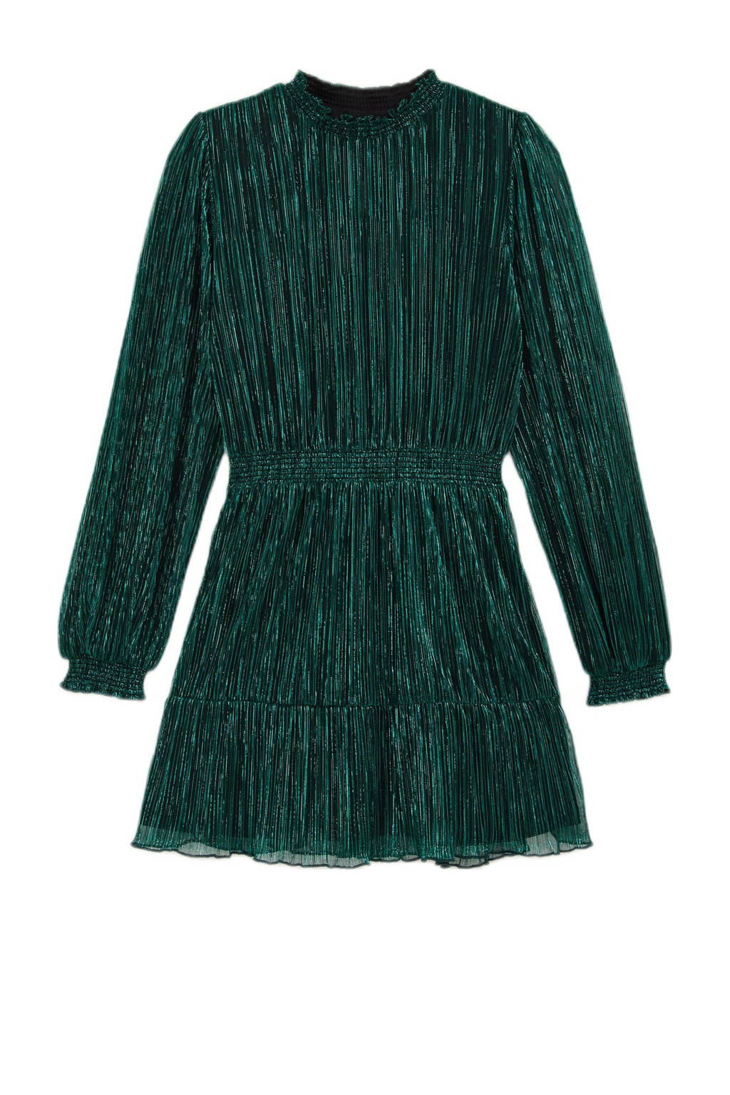 WE Fashion jurk donkergroen/zwart