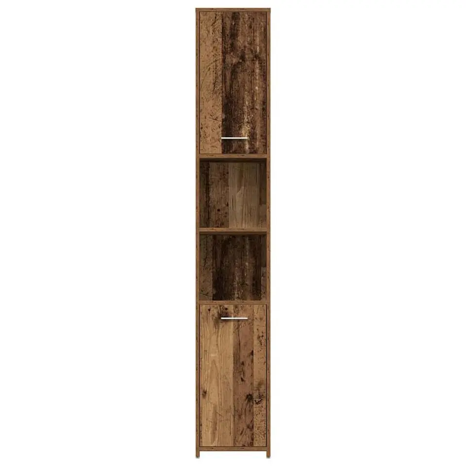 vidaXL - Kolomkast met 2 deuren 2 vakken - Zwart eiken - Hout - 30x30x183.5 cm