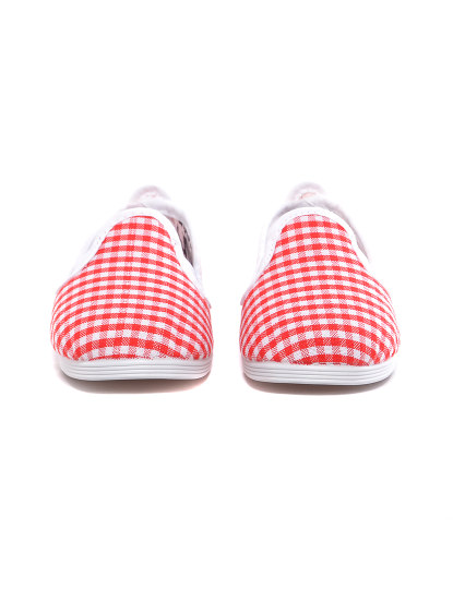 Red Checkered Print Slip-ons