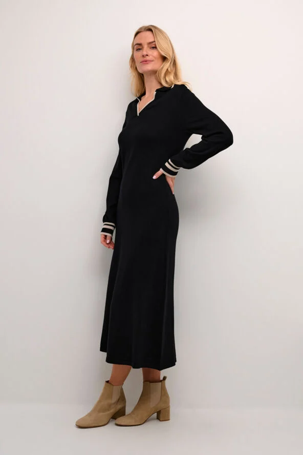 Cream CRVillea Knit Dress Pitch black
