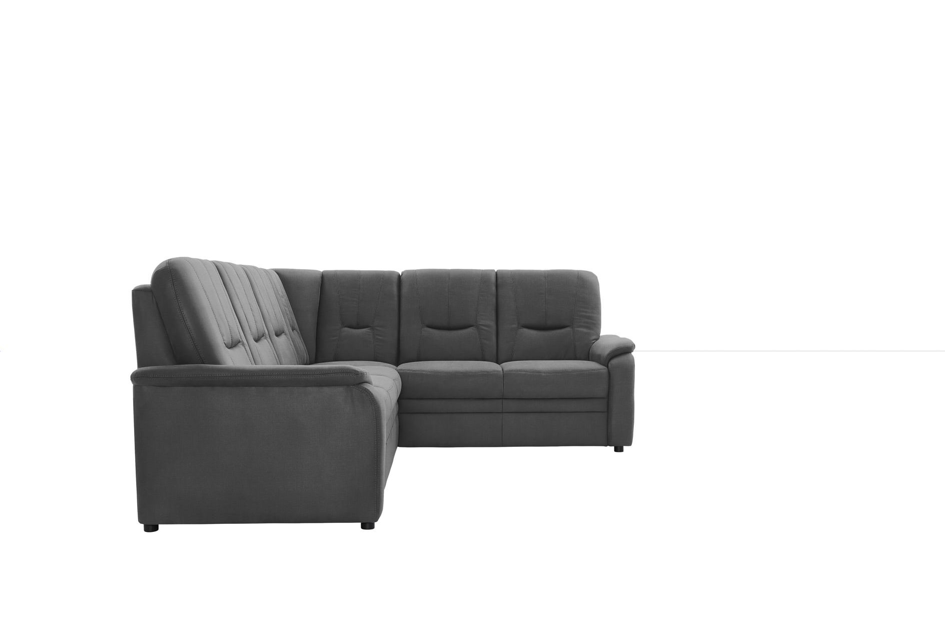polsterpower Ecksofa - Miro grau - Basismodell - rechts