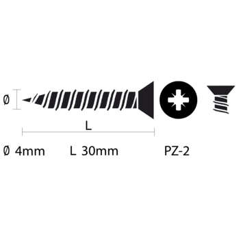 GAMMA schroef universeel platkop verzinkt 4.0x30mm 30 stuks