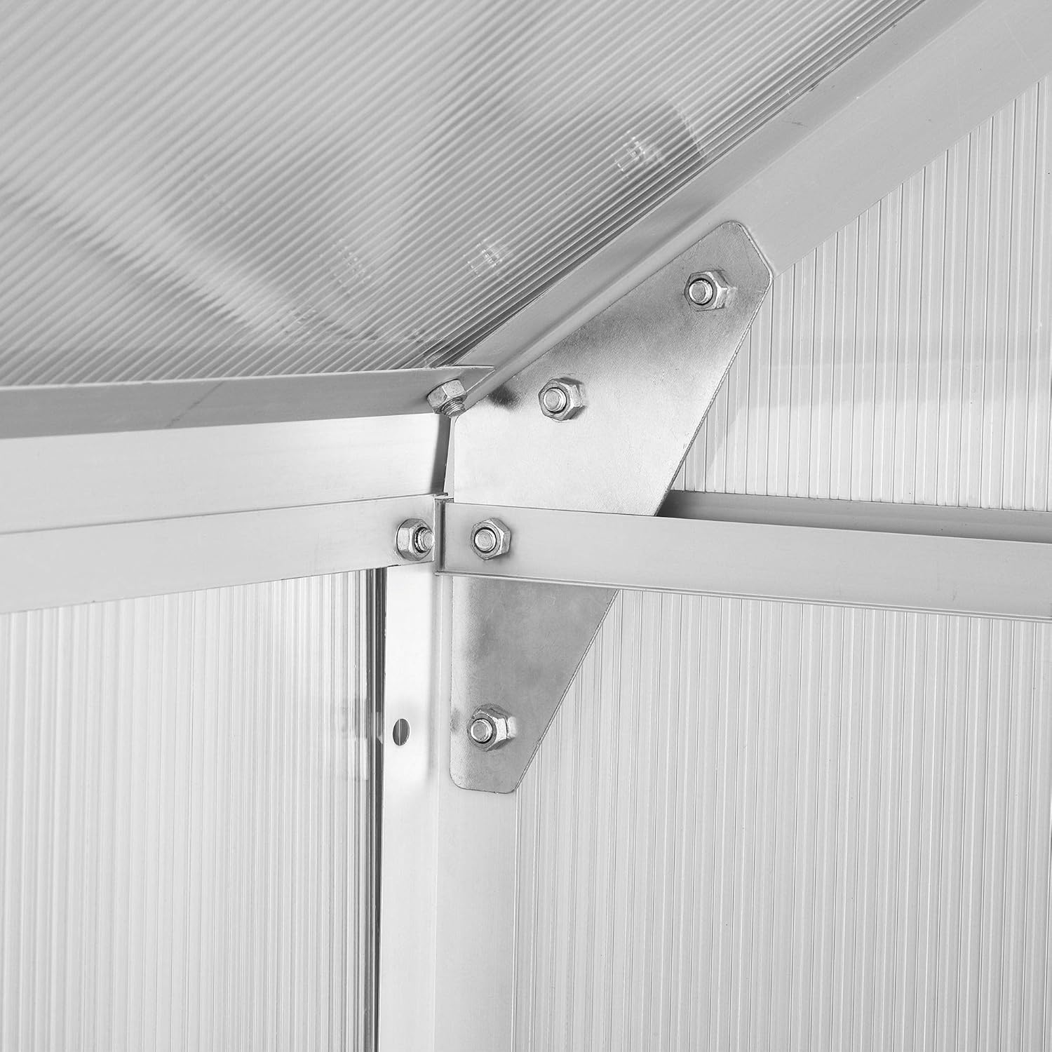 Zelsius Aluminium Gewächshaus mit Fundament 250 x 190 cm | 4 mm Hohlkammerplatten, UV-beständig, Winterfest | Treibhaus, Pflanzenhaus, Tomatenhaus, Frühbeet, Anbau Gewächshaus, Tomatengewächshaus