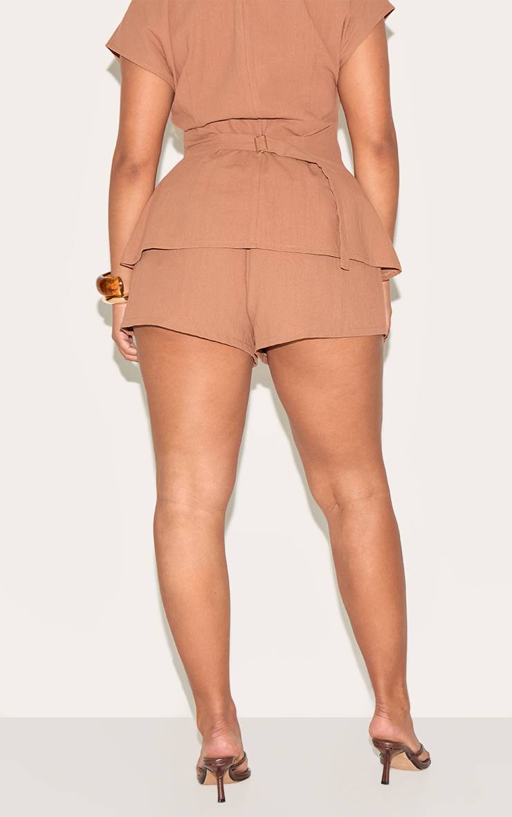 Moka Short Shape Taille Élastiquée Aspect Lin