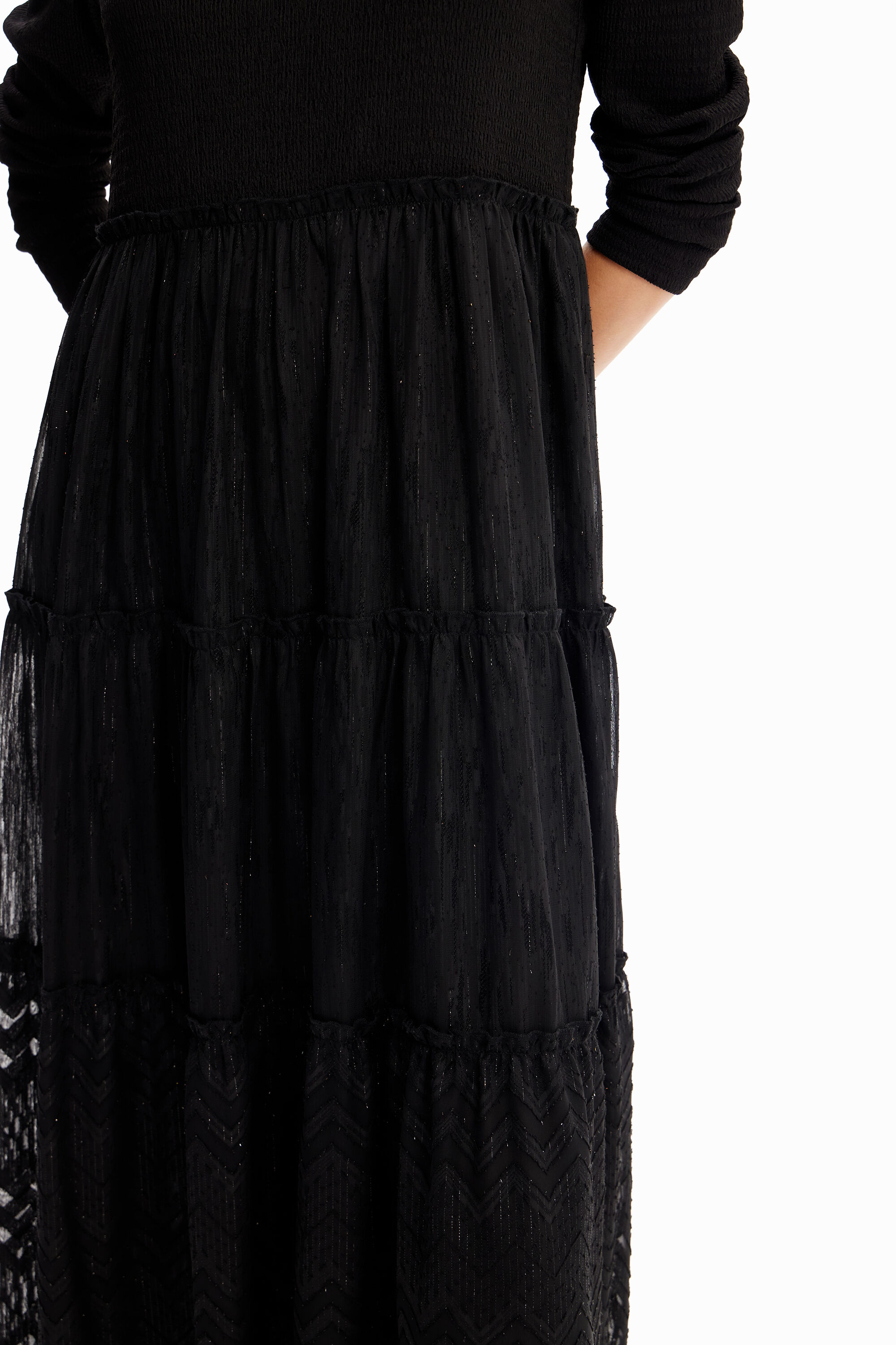Vestido midi combinado