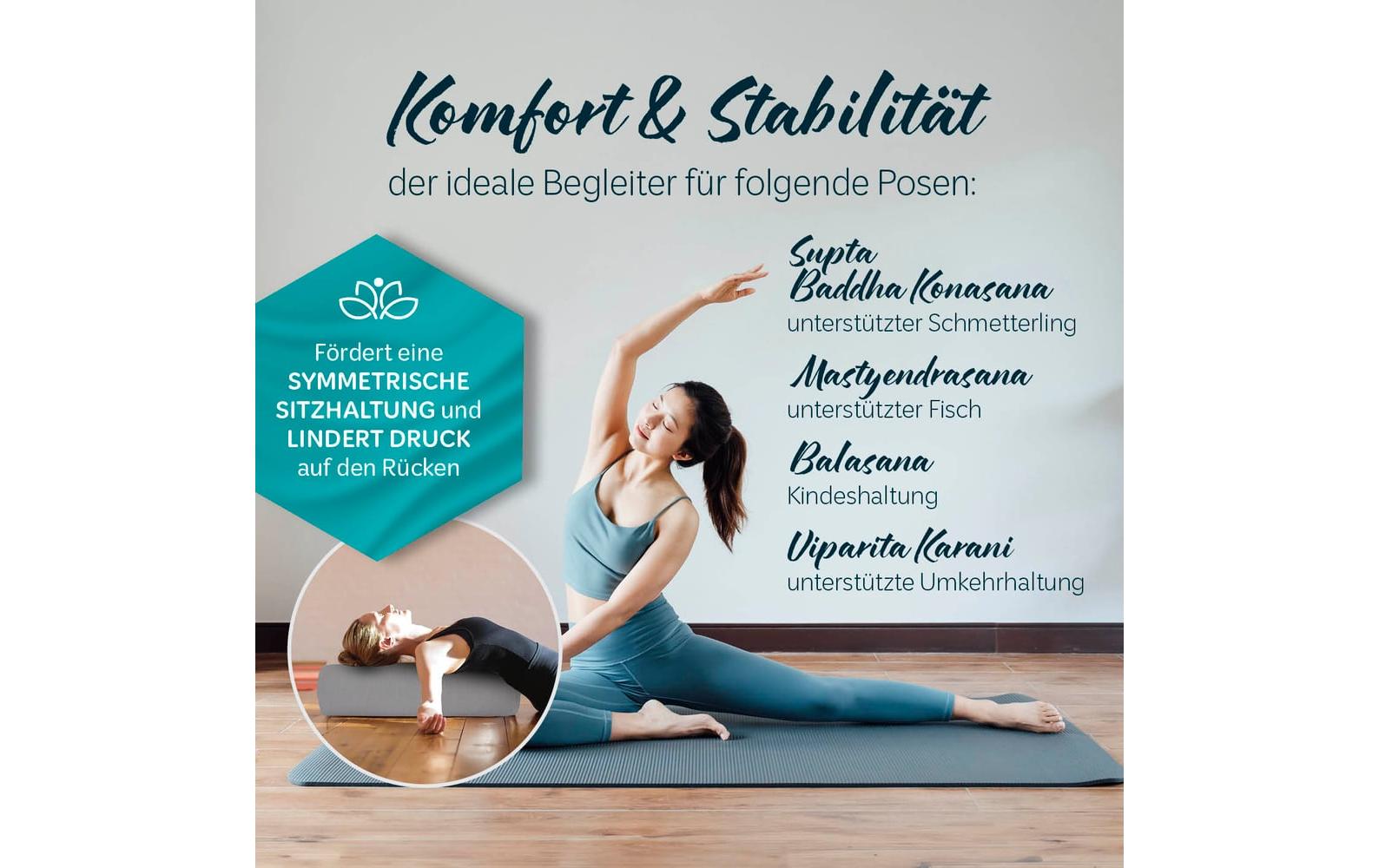 Yoga-Bolster Paravati Bio-Dinkelspelz, GrauYoga-Zubehör