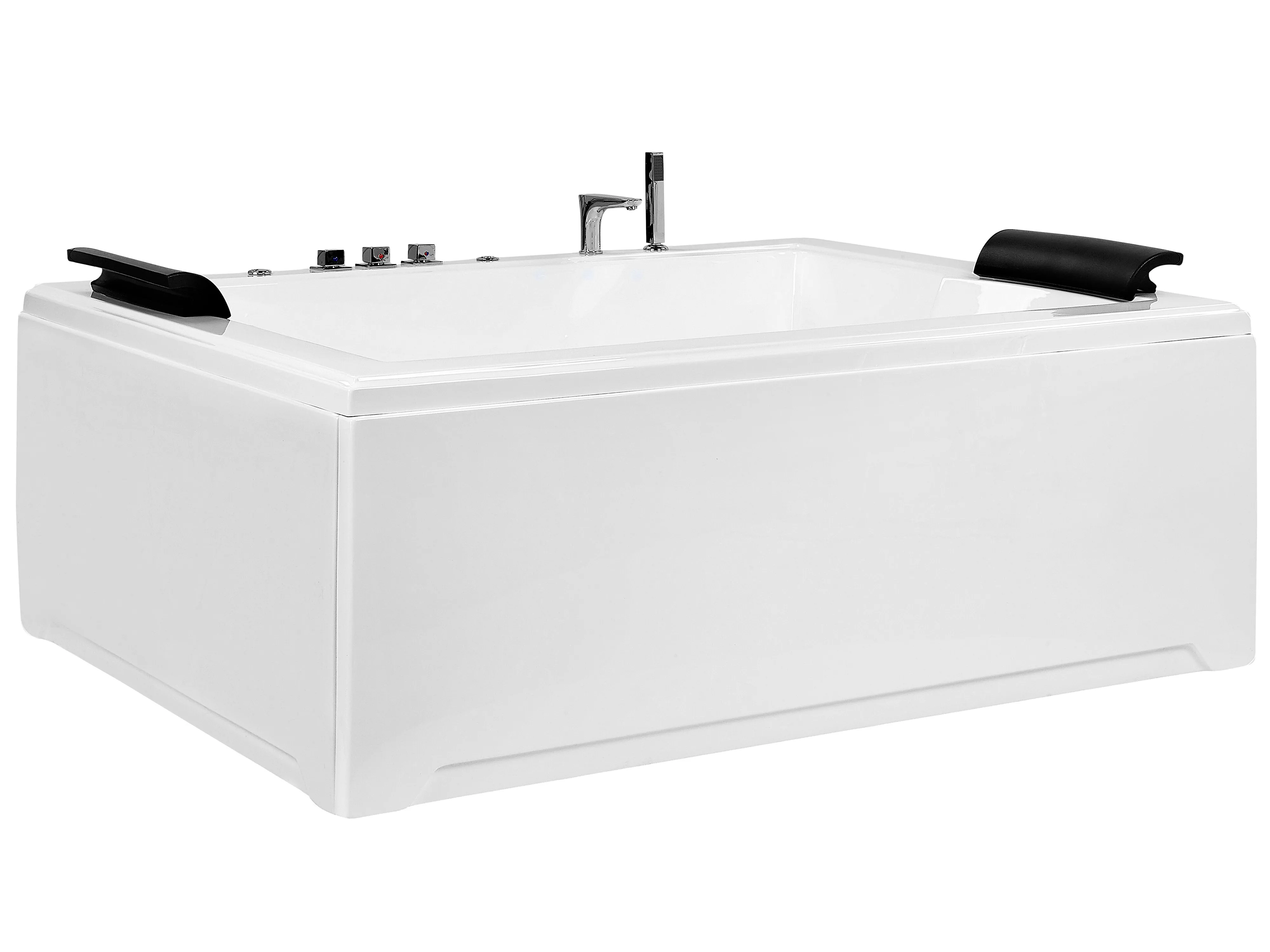 Hoek bubbelbad met LED SALAMANCA 183 x 142 cm Wit