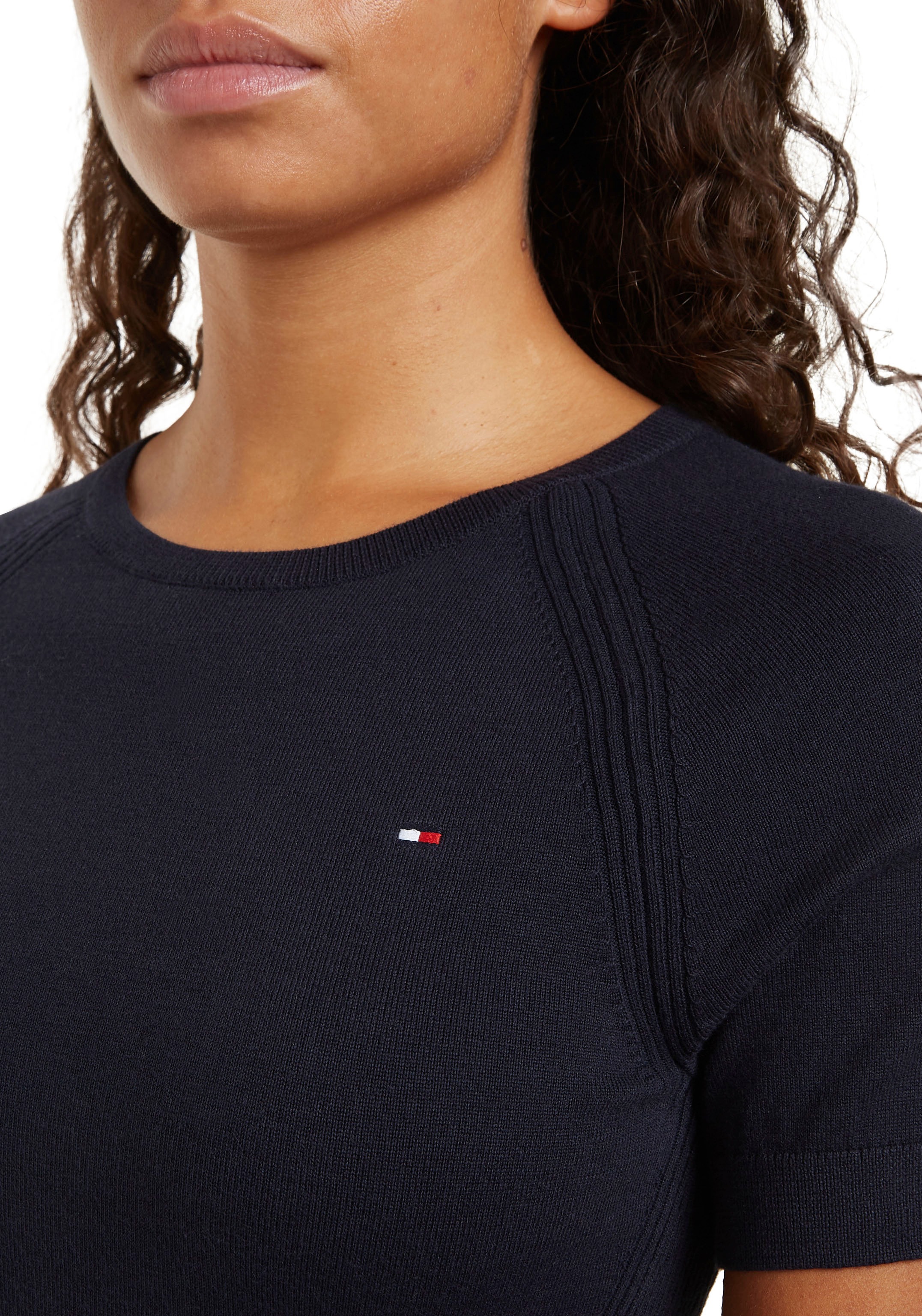 Tommy Hilfiger Jerseykleid »CO JERSEY STITCH F&F DRESS« mit Logostickerei auf der Brust