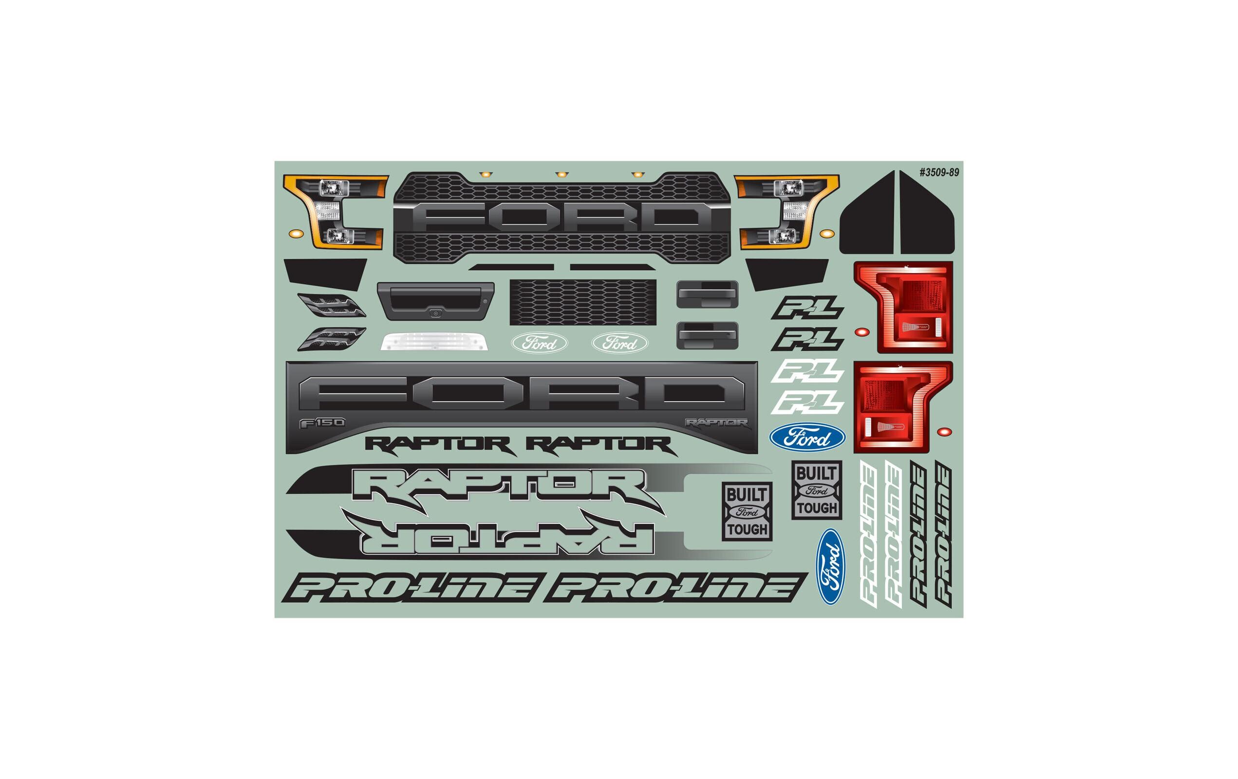 Karosserie Ford F-150 Raptor 2017 unlackiert, 1:10Karosserie für Crawler mit 313 mm Radstand