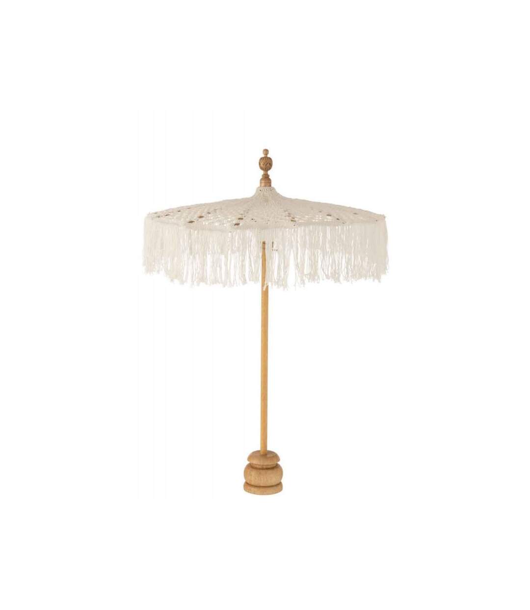 Paris Prix - Parasol Déco Sur Pied macramé 95cm Blanc