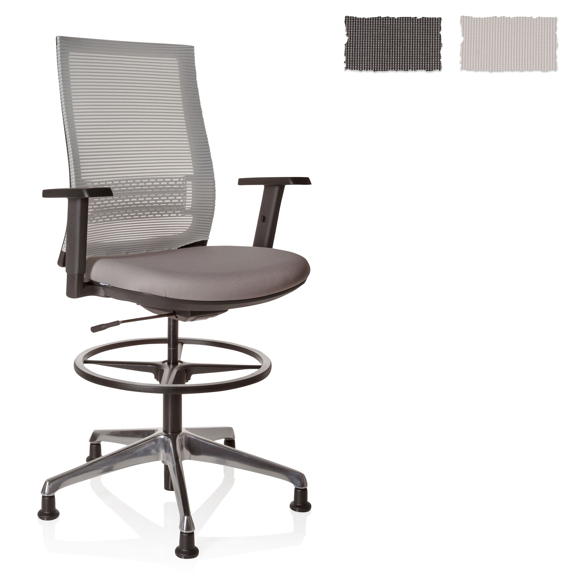 Counterstuhl TOP WORK 99 Stoff/Netzstoff mit Armlehnen (höhenverstellbar) hjh OFFICE