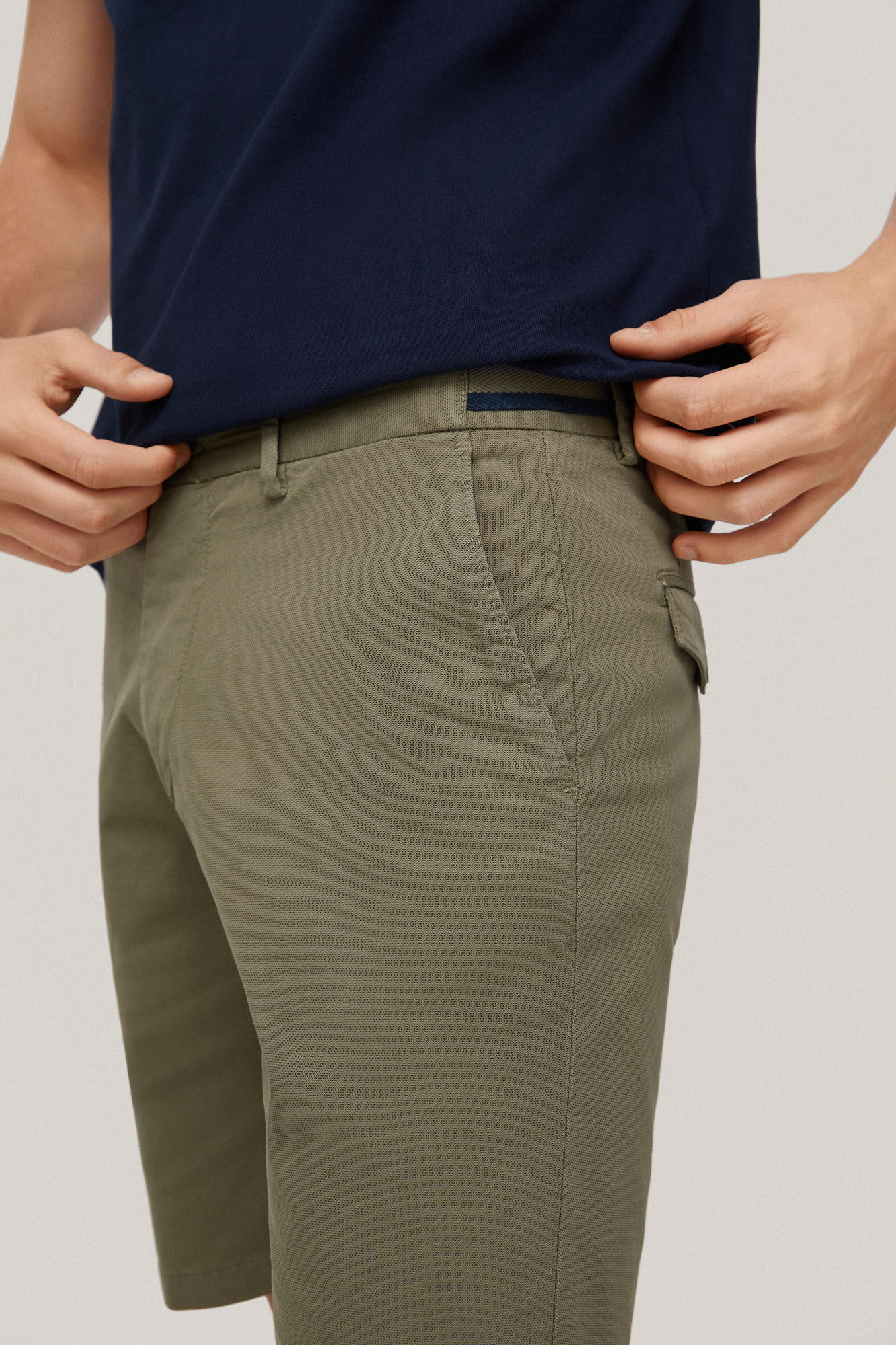 Bermuda chino ribbons - Verde