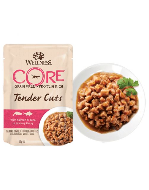 Wellness Core Tender Cuts Tuna Selection - Kattenvoer - Tonijn 6x85 g