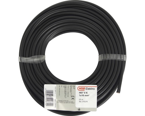 Kernkabel H07 VK 1x10 mm² 25 m zwart