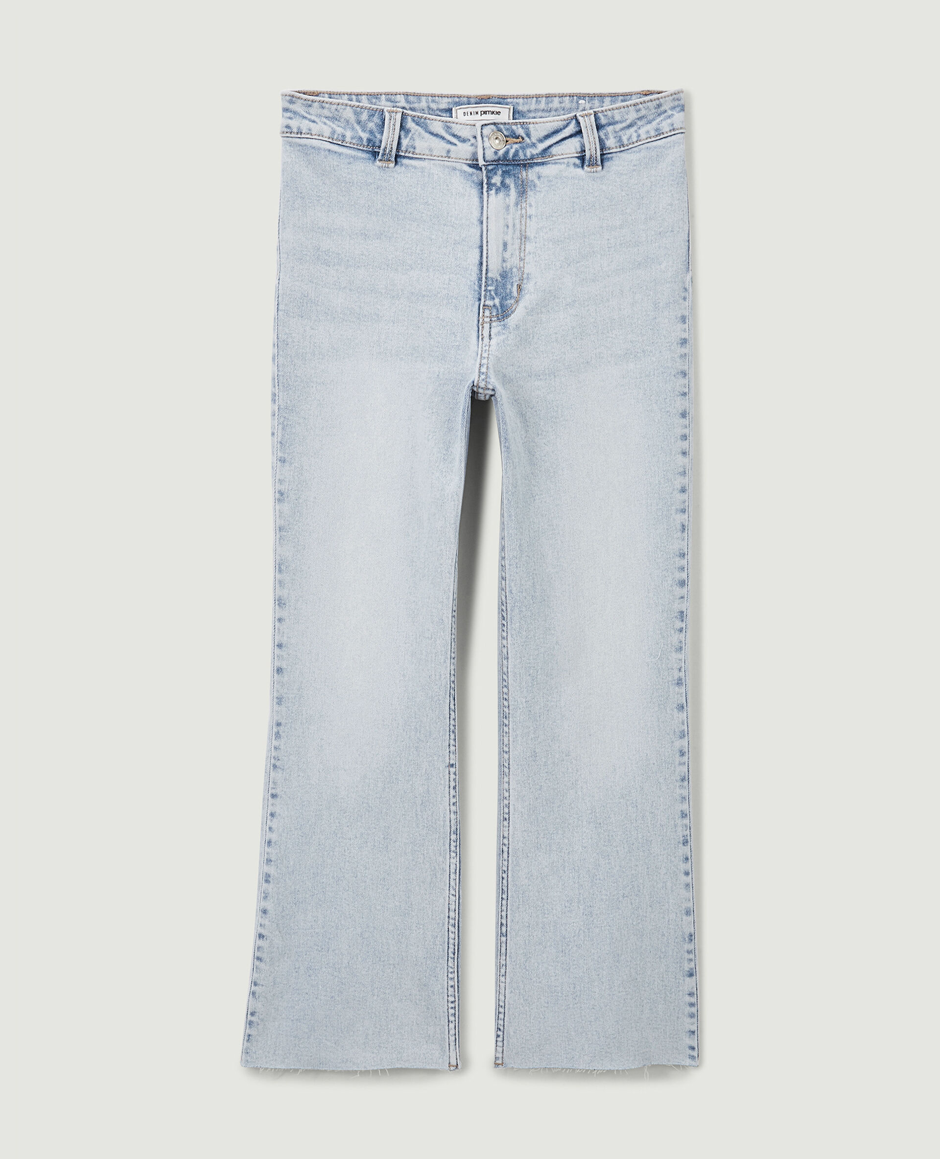 Jean flare taille haute cropped - Bleu