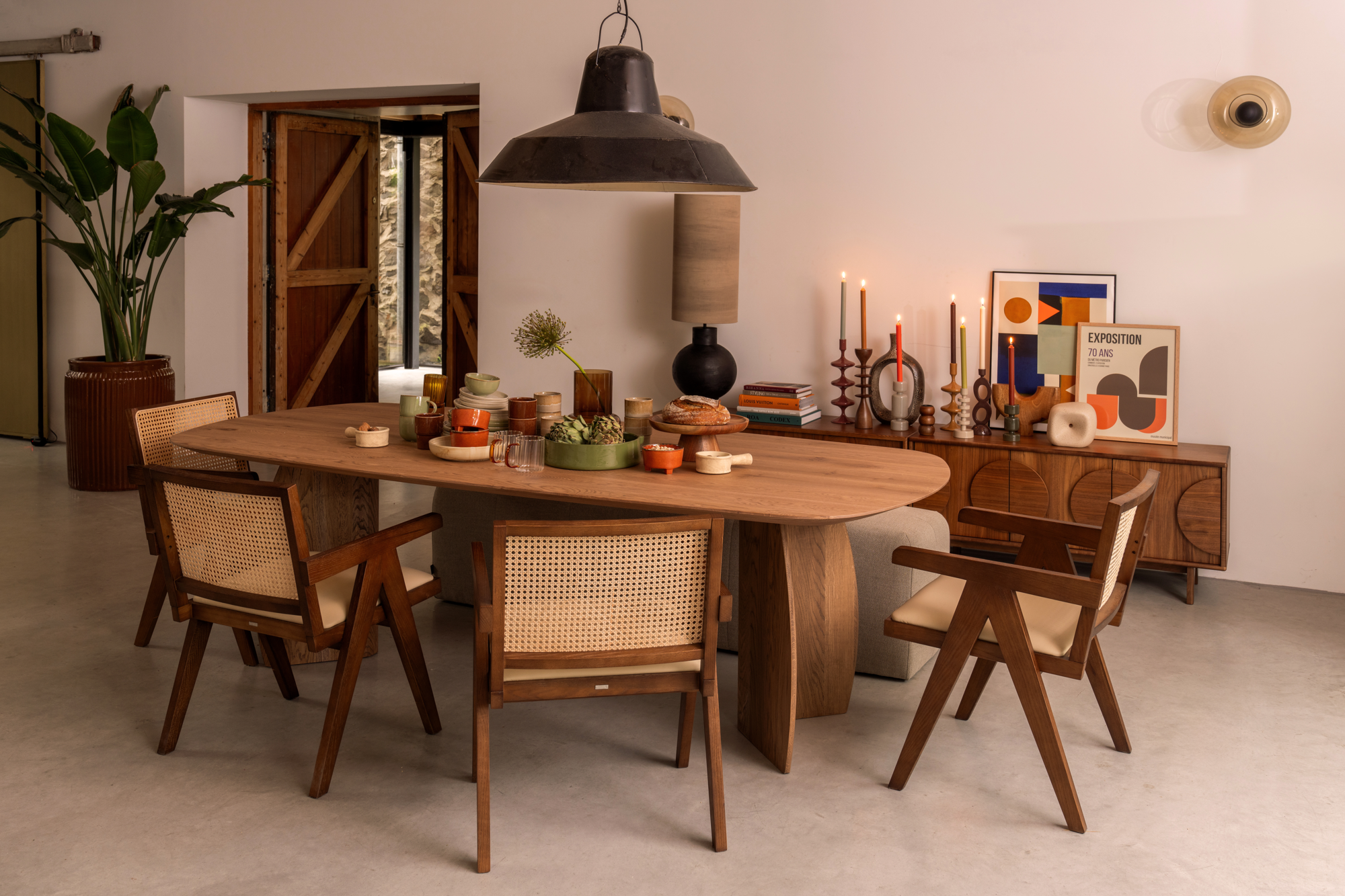 Eettafel Divio tabacco light 260x110 cm