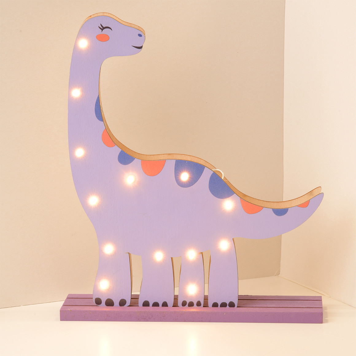 Topolino LED Lampe in Dino-Form helllila / lila