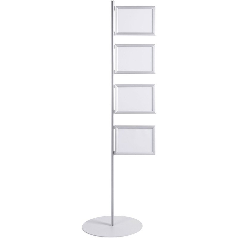 Panneau d'affichage autoportant à clip Bi-Office Snap Display cadre aluminium pour 4 affiches A4