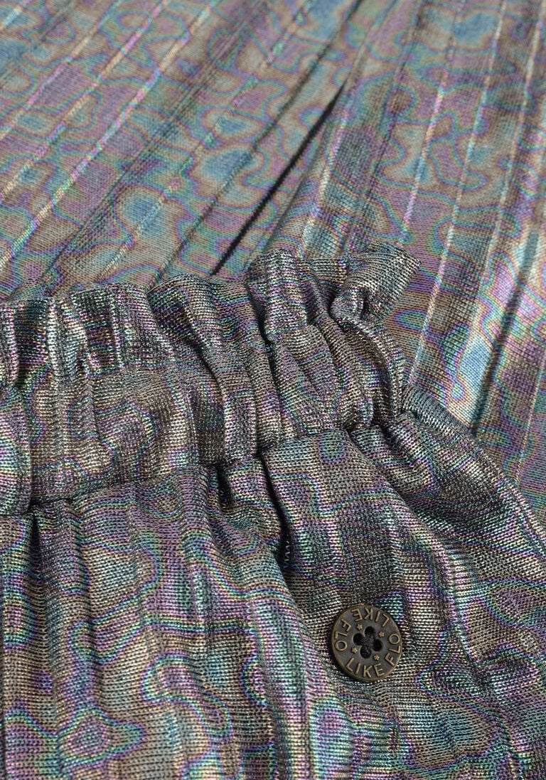 LIKE FLO metallic like flo pantalon metallic plisse pants