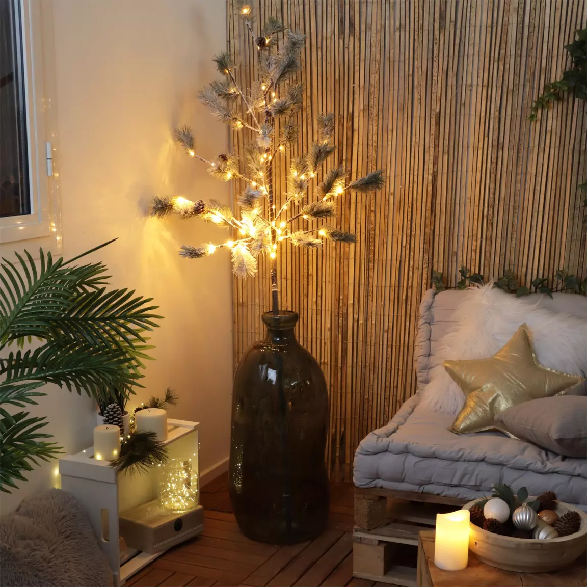 Branche de sapin lumineuse (180 cm) Jana Blanc chaud
