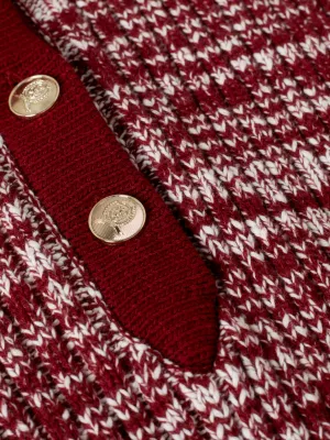 Suéter polo de malha mesclada com modelagem relaxada