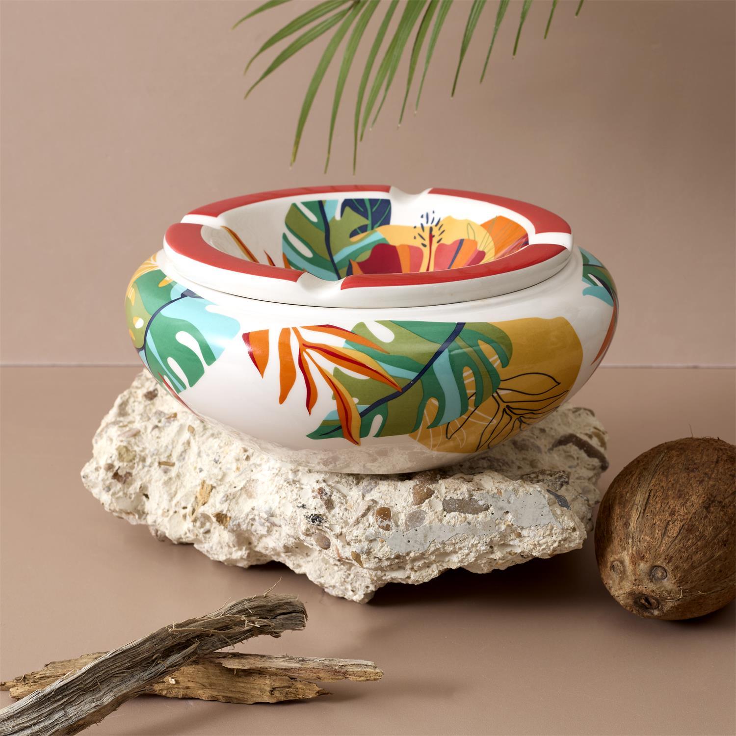 CENDRIER FLORAL CERAMIQUE XXL