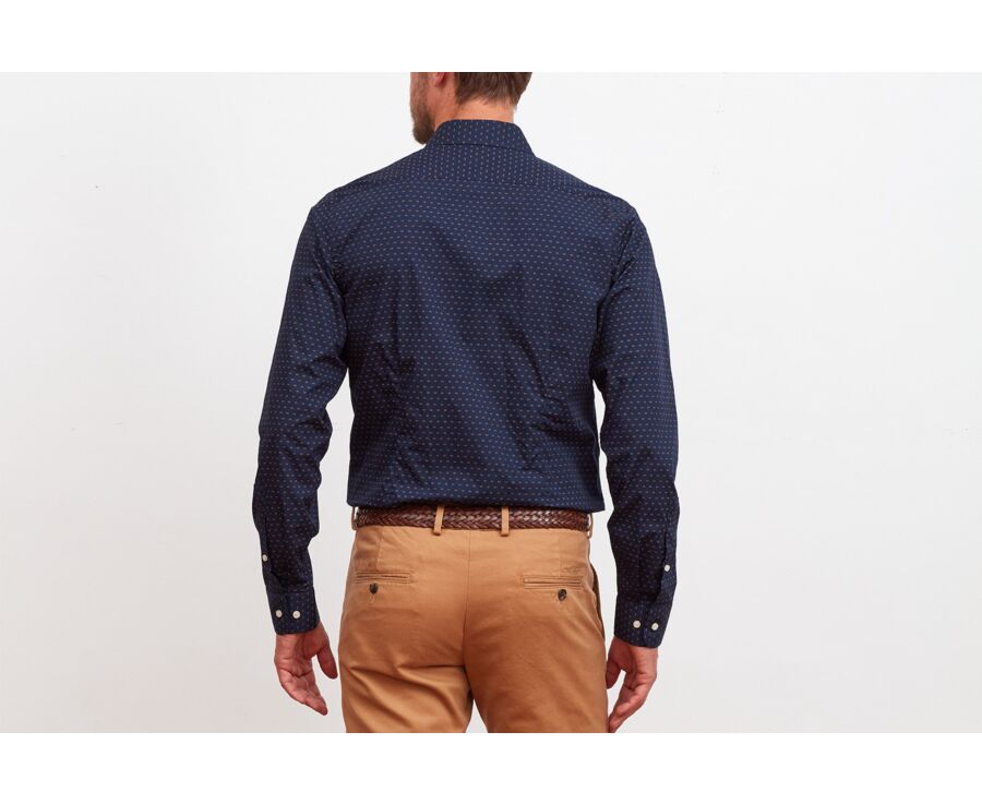 Chemise imprimée marine motif cognac - LÉONCE