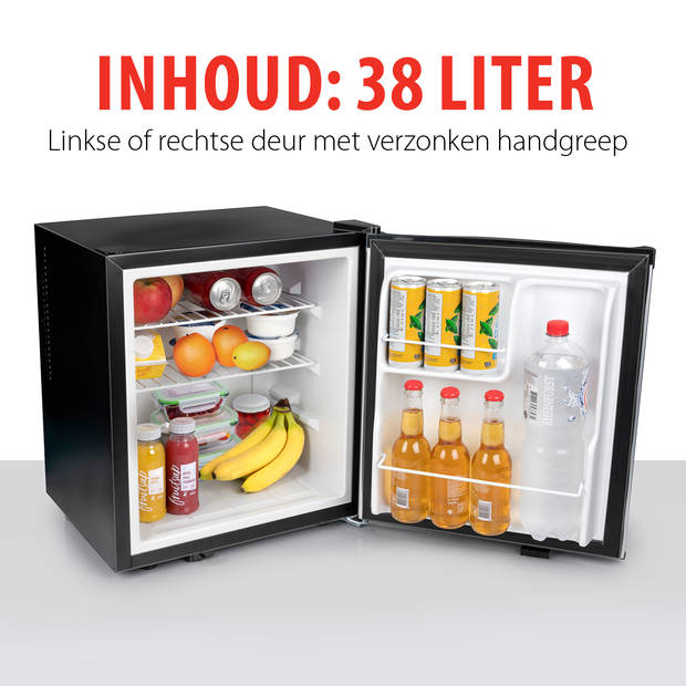 alpina Mini Koelkast 38L - Minibar Vrijstaand - Camping Koelkast en Drankenkoelkast - Instelbare Temperatuur 6 tot 22°C