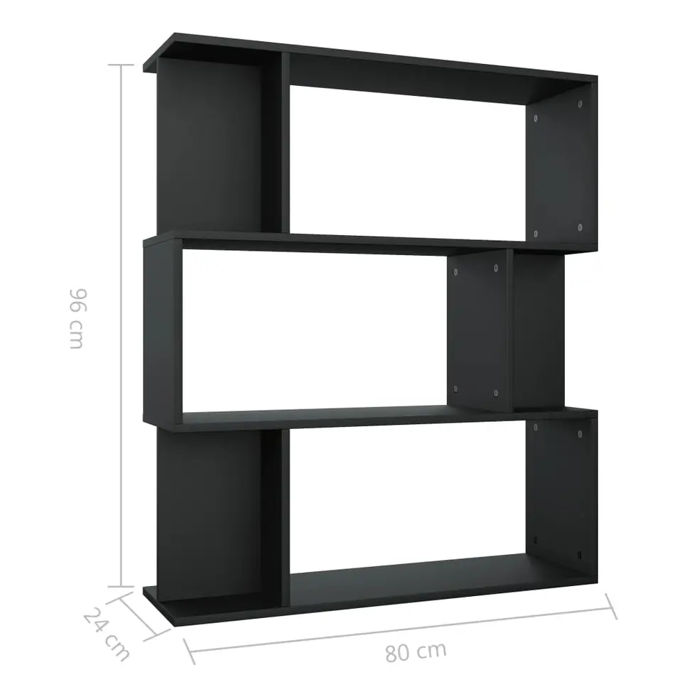 vidaXL - Boekenkast - Zwart - Bewerkt hout