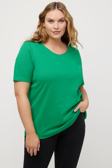 Shirt, doppellagige Vorderseite, Slim, Rundhals, Halbarm