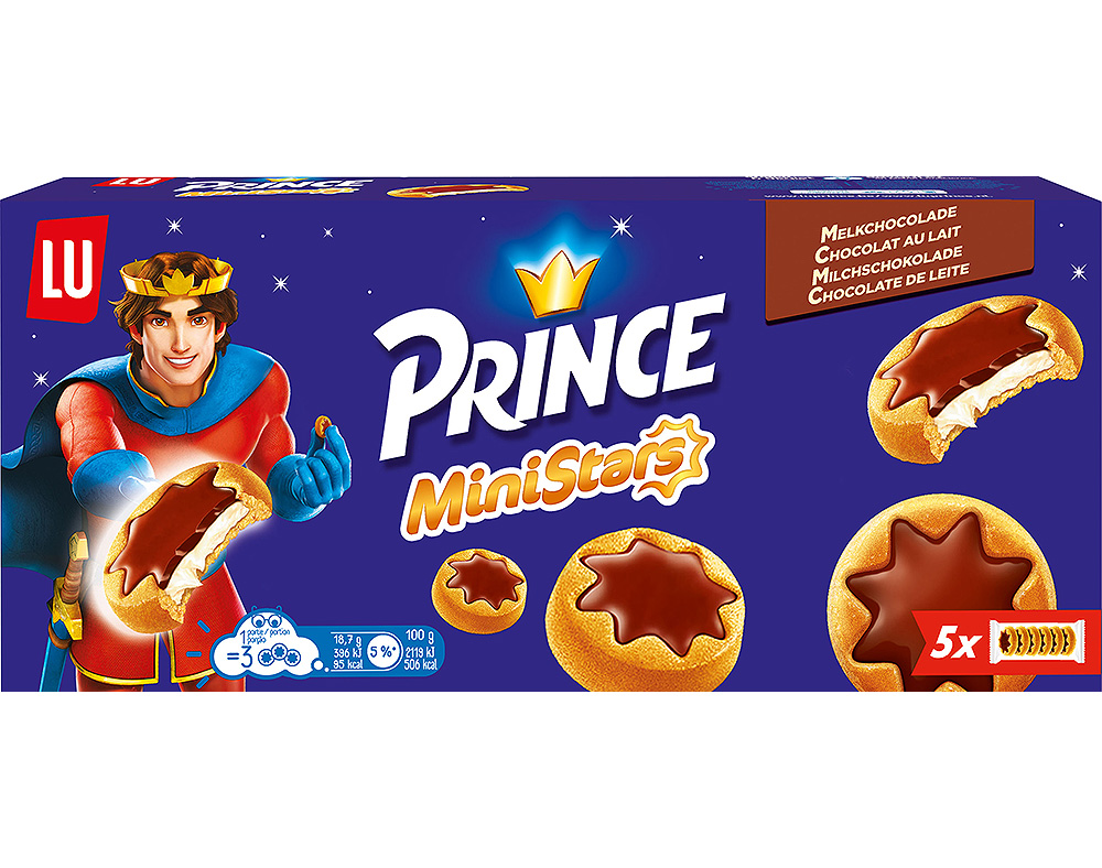 BOLACHA PRINCE MINI ESTRELAS LEITE 187G