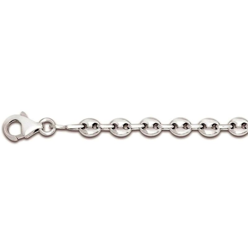 Chaine homme 50 cm maille grain de café en argent 50cm - 3,70mm largeur