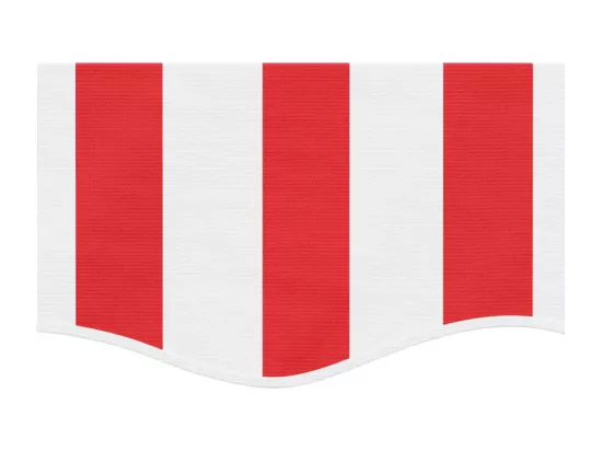 Tissu de remplacement de cantonnière d’auvent rouge blanc 6 m