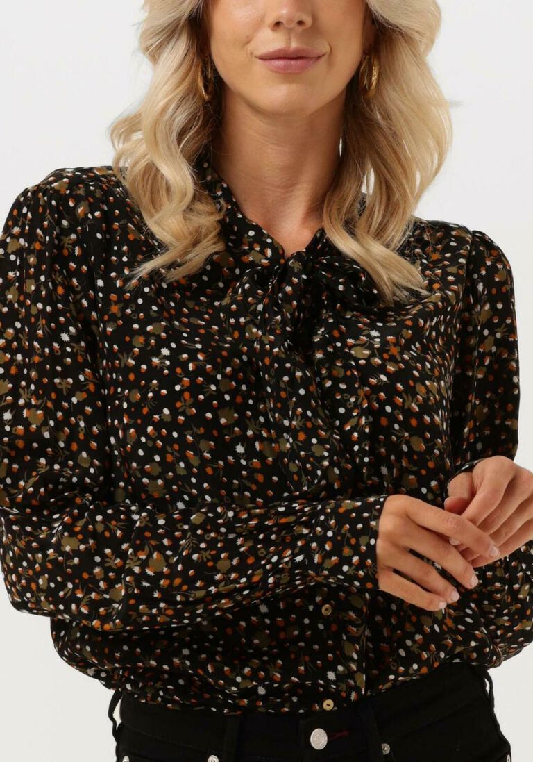 SCOTCH & SODA groene scotch & soda blouse drapey seasonal shirt with ties at neck