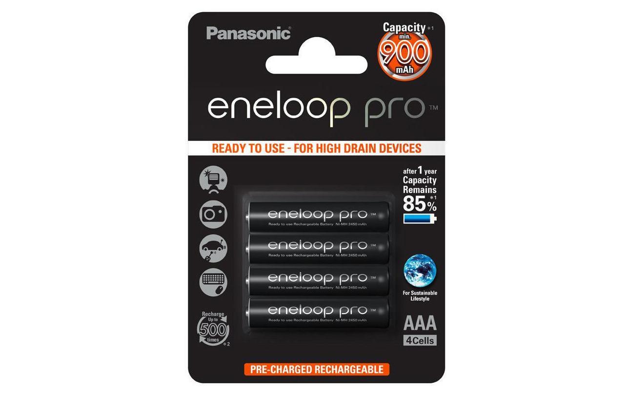 Akku Eneloop BK-4HCDE/4BE NiMH AAA 930 mAh, 4 StückWiederaufladbare AAA-Batterien, sofort einsetzbar