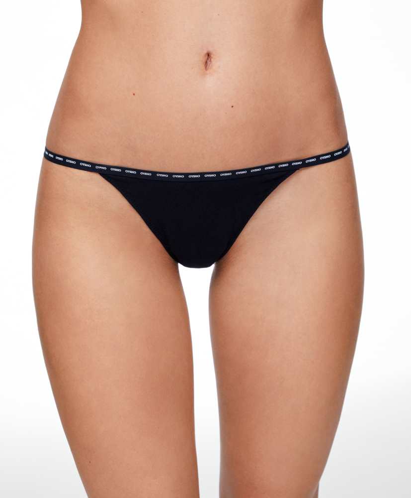Conjunto de 5 calcinhas fio dental de algodão com alça.