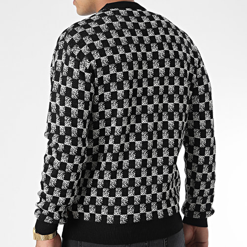 Pull A Carreaux AVH-181 Noir Blanc