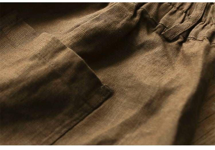 Lewwe - Elastische taille, effen, wijde pijpen shorts